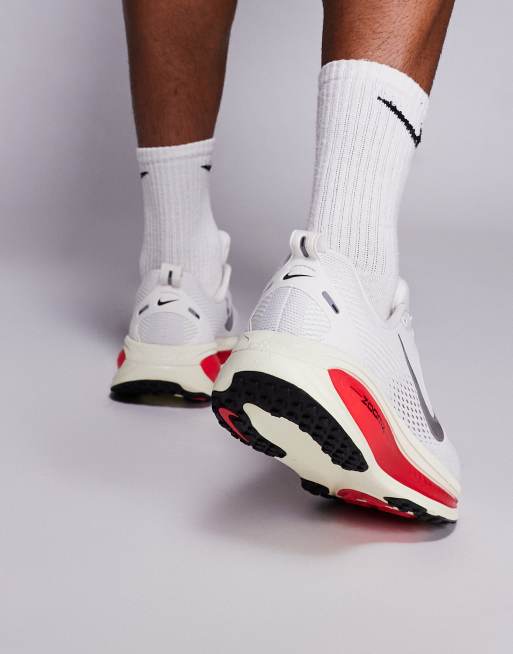 Nike Running Vomero 18 trainers in white and red, 5 of 5