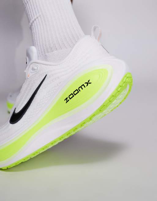 Nike Running Vomero Plus sneakers in white and neon green, 5 of 5