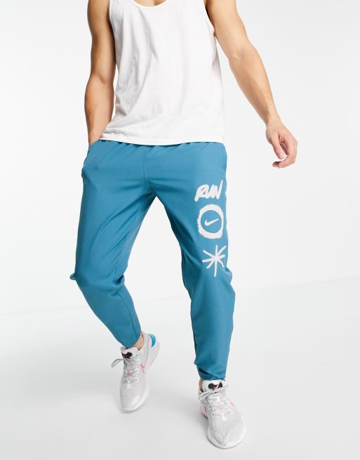 nike running wild run phantom joggers in blue