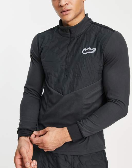 Nike Running - Wild Run Element - Grå top med halv lynlås