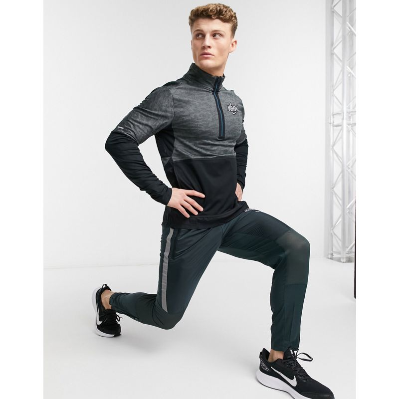 Uomo Activewear Nike Running - Wild Run Element - Top con cerniera lampo corta, colore nero