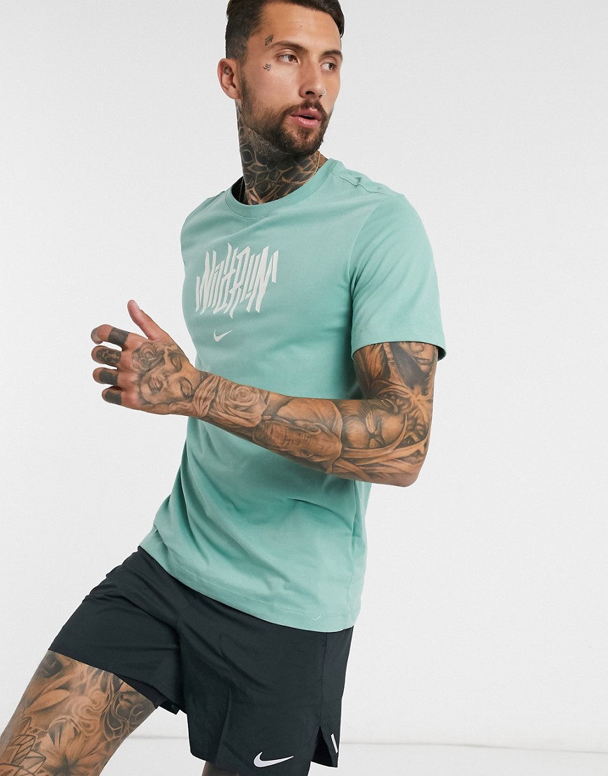 Nike Running - Wild run - Grøn t-shirt med logo