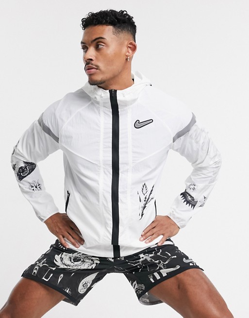 Nike Running Wild Run jacket in white