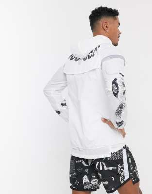 nike white running jacket