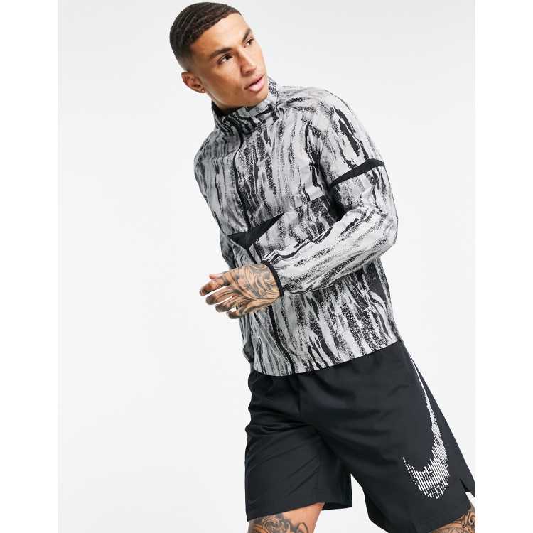 Nike Running Wild Run printed windrunner jacket in gray ASOS