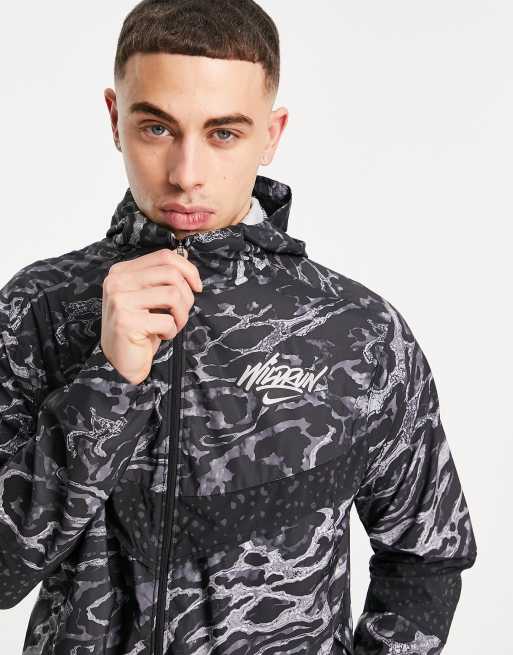 Nike Running Wild Run windrunner jacket in black ASOS