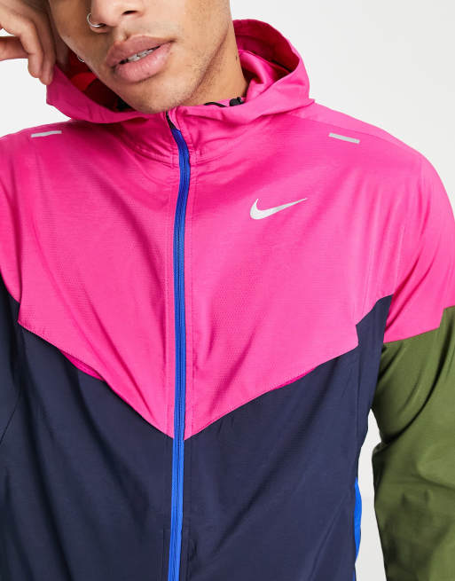 Nike colour block running jacket new arrivals