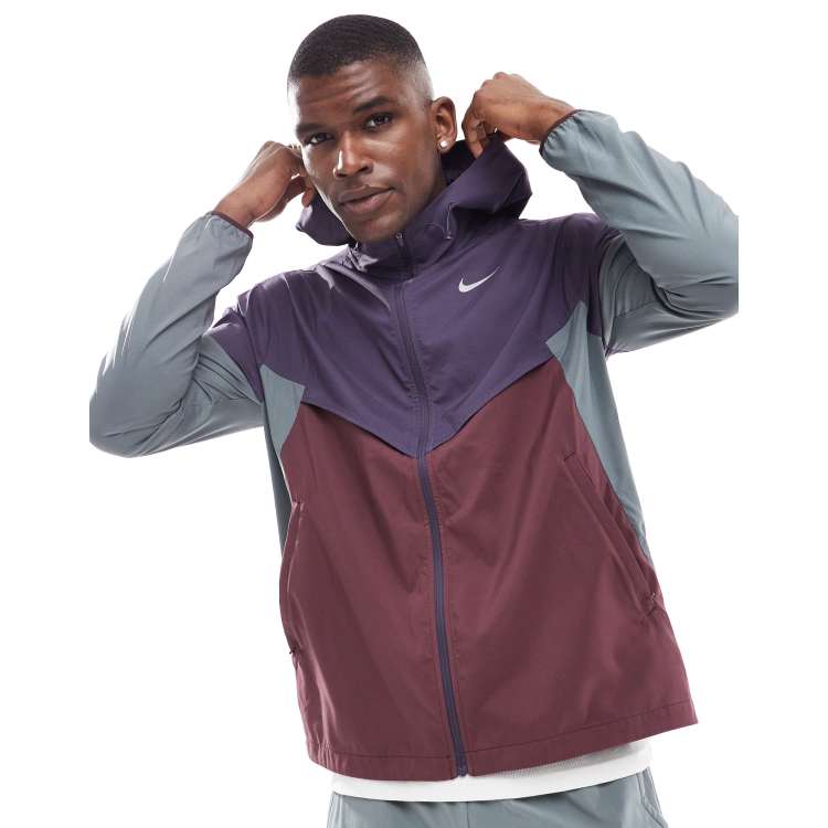 Nike Running Windrunner panelled jacket in purple and burgundy ASOS
