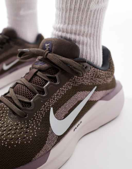 Nike Running Winflo 11 sneakers in brown and silver