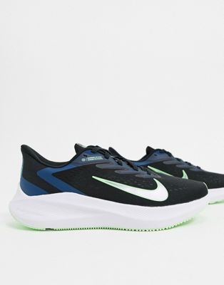 nike black and blue trainers