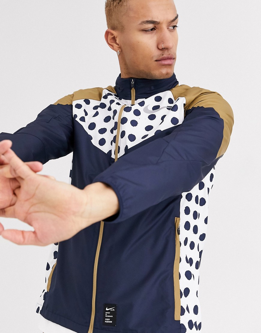 Nike Running x Cody Hudson - Marineblå vindblokerende jakke-Multifarvet