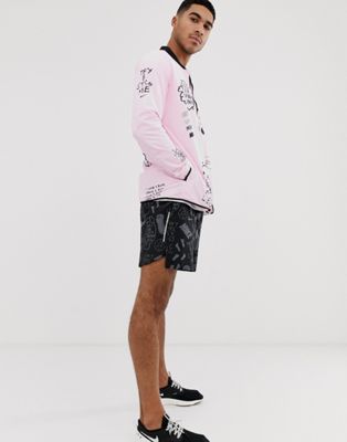 x Nathan Bell artist jacket in pink | ASOS