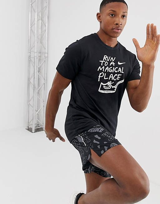 Nike Running x Nathan Bell artist t-shirt in black