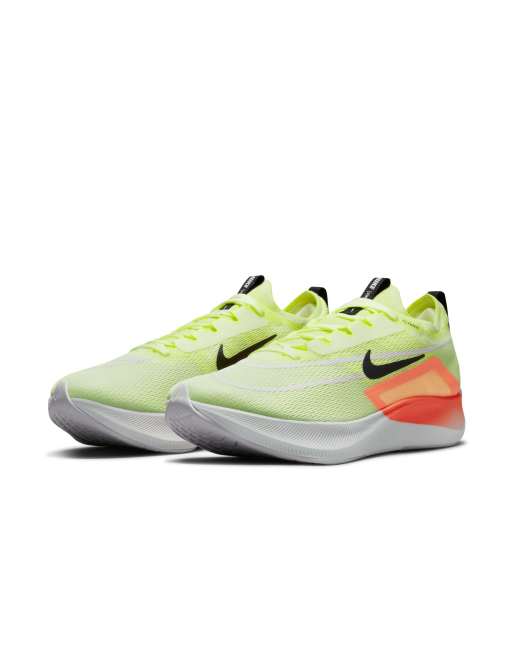 Nike Running Zoom Fly 4 sneakers in barely volt/hyper orange | ASOS