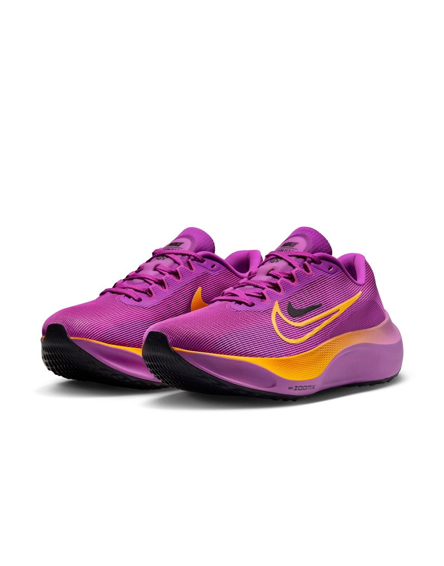 Zoom Fly 5 sneakers in purple and orange