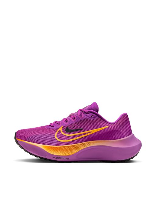 Nike Running Zoom Fly 5 sneakers in purple and orange ASOS