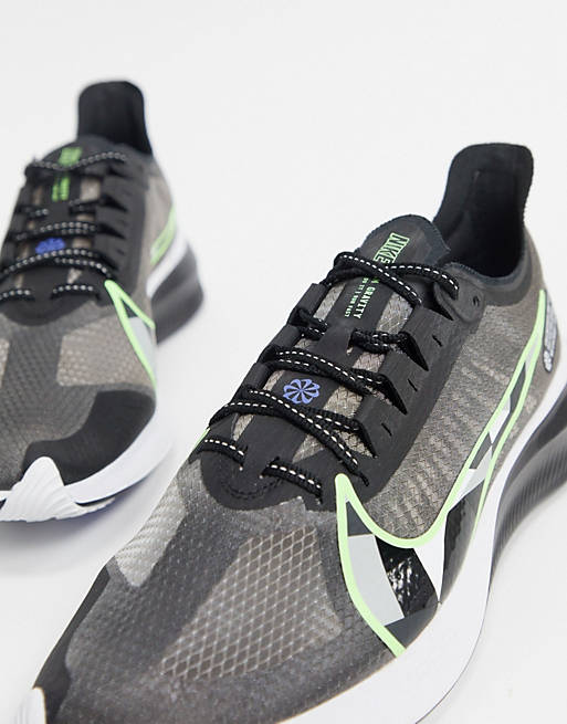 Nike Running Zoom Gravity sneakers in black and green