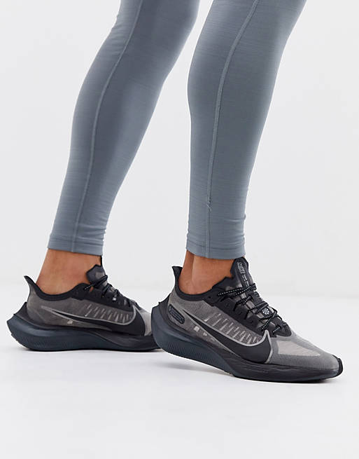 Equivalent Ciro Eat dinner Nike Running Zoom Gravity sneakers in triple black | ASOS