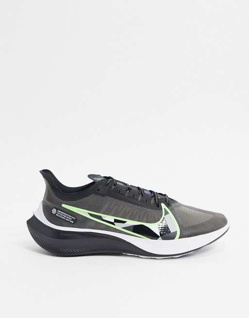 Nike Running Zoom Gravity trainers in black and green