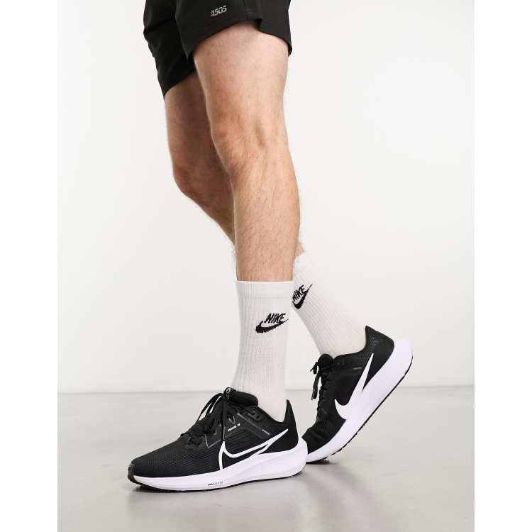 Nike Running Zoom Pegasus 40 trainers in black and white ASOS