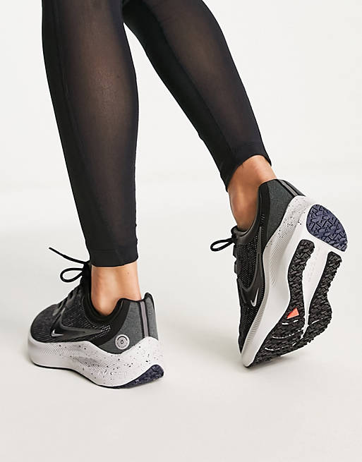 Nike Running Zoom Winflo 8 Shield trainers in dark grey