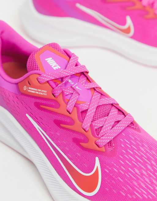 Nike Running Zoom Winflo trainers in bright pink