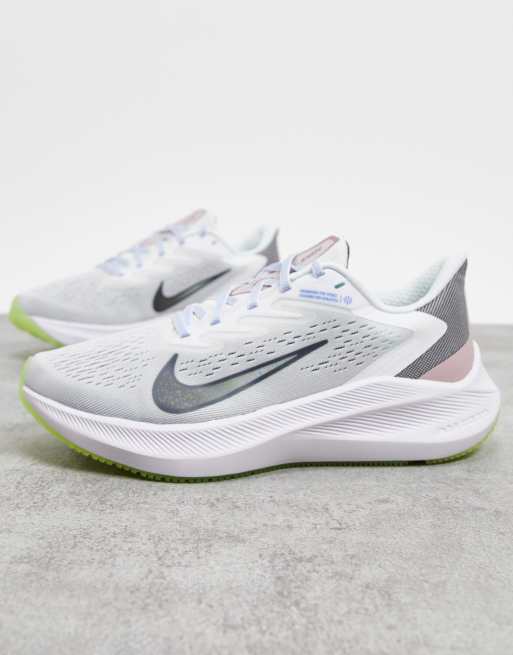 Nike Running Zoom Winflo trainers in white ASOS