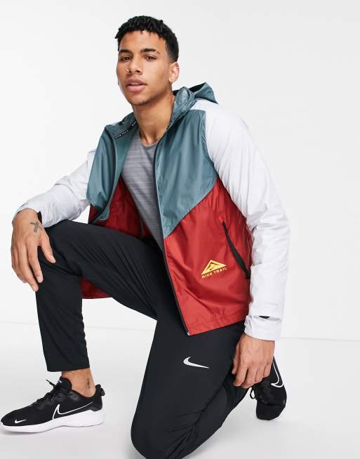 Nike windrunner jacket red best sale and blue