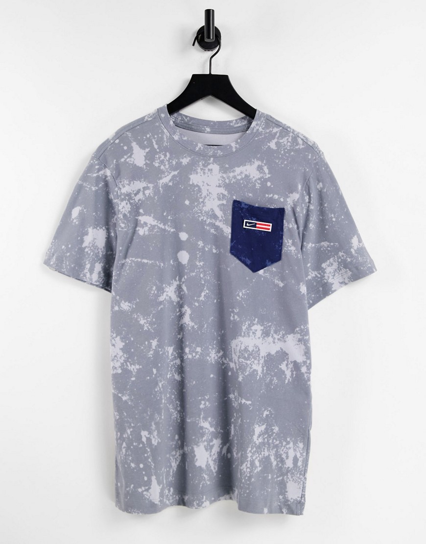 Nike RWD Pack back print acid wash t-shirt in gray-Grey