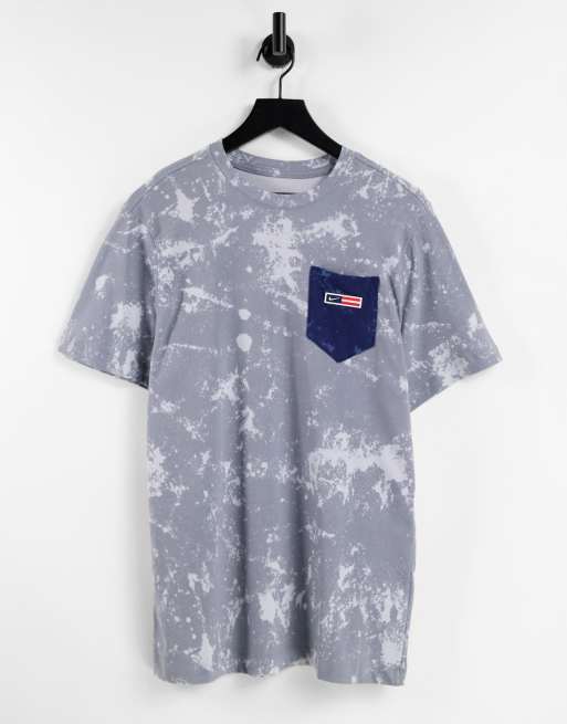Nike RWD Pack back print acid wash t-shirt in gray 