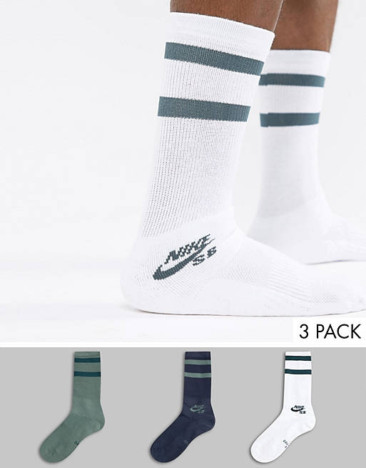 Pera Ejecución Nublado Nike SB 3 Pack Crew Socks In Multi SX5760-901 | ASOS