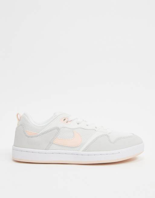 Nike SB Alleyoop sneakers in white and pink ASOS