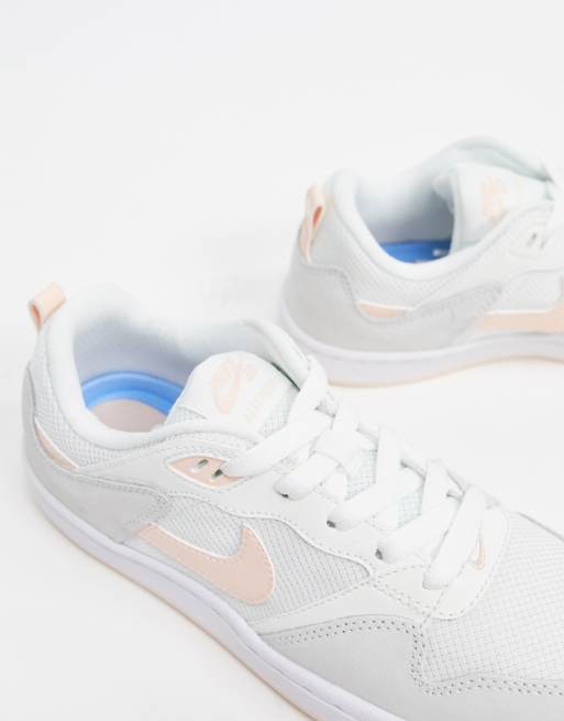 Nike SB Alleyoop sneakers in white and pink ASOS