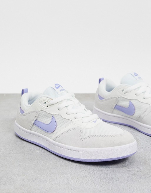 Nike SB Alleyoop trainers in white and blue