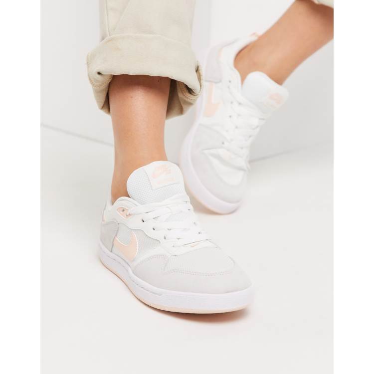 Nike SB Alleyoop trainers in white and pink ASOS