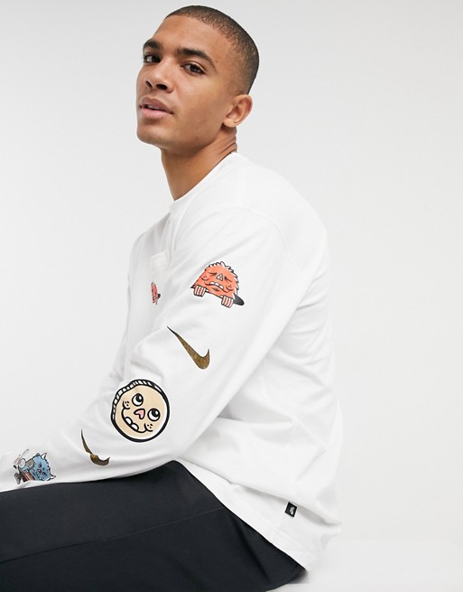 Nike SB artist logo long sleeve t-shirt in white