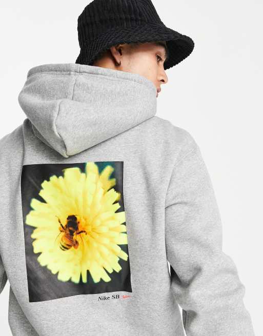 Nike SB Bee back print hoodie gray | ASOS