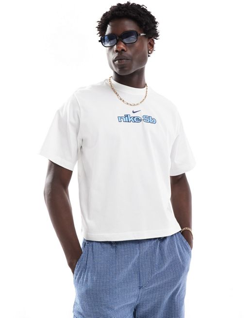 Nike – SB – Biały T-shirt o pudełkowym kroju