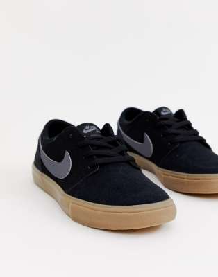 nike sb portmore ii black & gum shoes