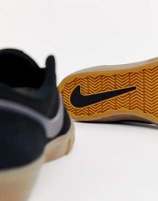 nike sb black portmore ii trainers with gum sole