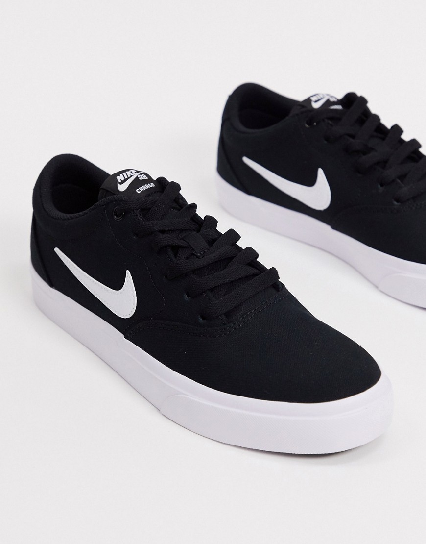 NIKE CHARGE CANVAS SNEAKERS IN BLACK/WHITE,CD6279-002