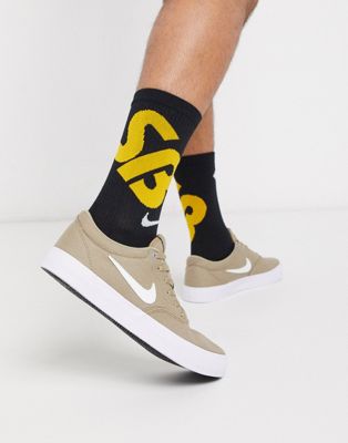 Nike SB Charge Canvas trainers in khaki 