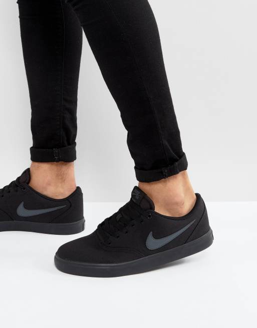 Black nike canvas on sale trainers