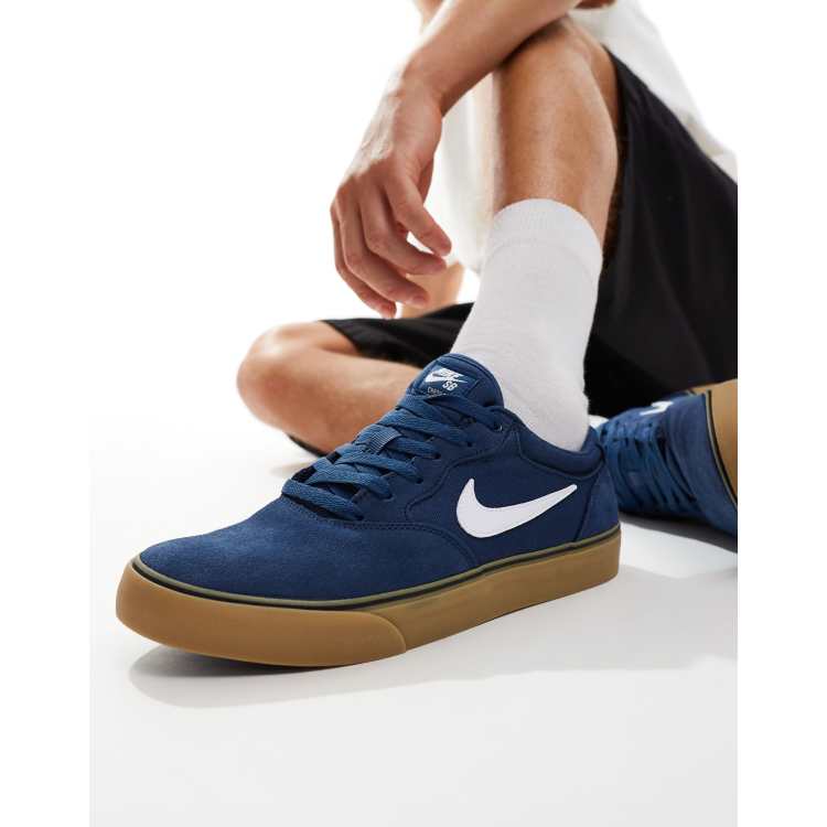 Nike SB Chron 2 Baskets en daim a semelle gomme Bleu marine ASOS