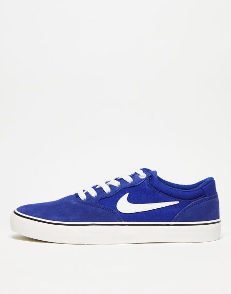 Nike SB Chron 2 canvas trainers in blue and white - view 1