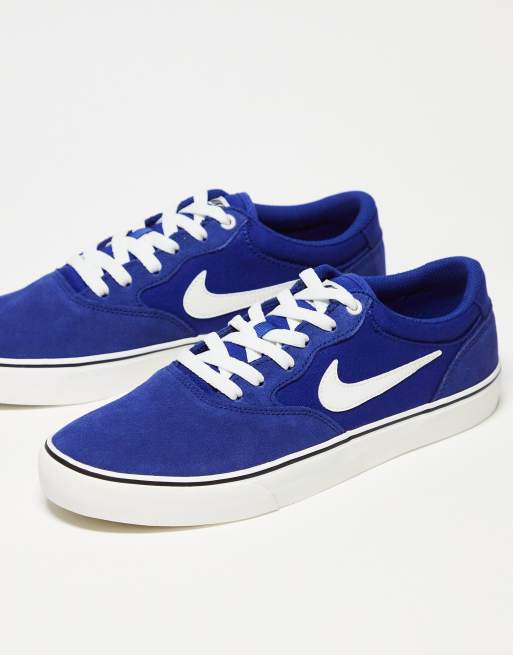 Nike SB Chron 2 canvas trainers in blue and white, 3 of 4