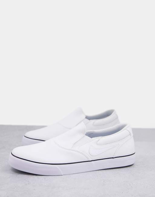 Nike SB Chron 2 slip on skate trainers in white