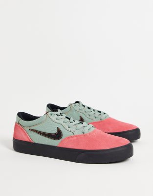 nike sb pink and green