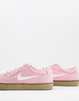 nike suede pink trainers