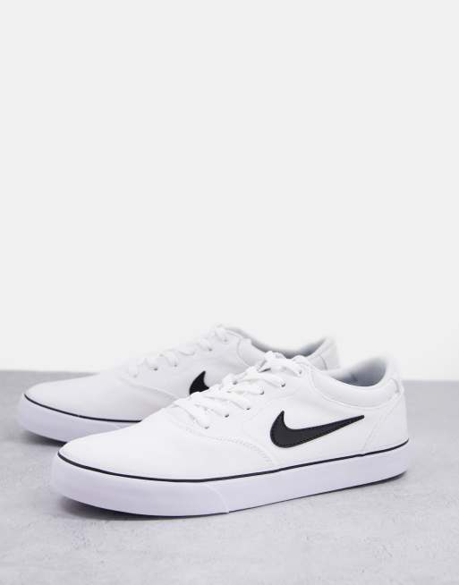 Nike – SB Chron 2 – Vita sneakers av kanvas i skatemodell